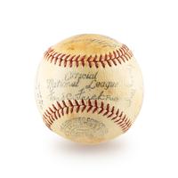 A 1937 American League All Star Team Signed Autograph Baseball Including Lou Gehrig, Hank Greenberg and Jimmie Foxx (Beckett Authentication Services)