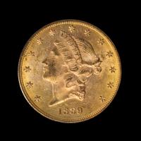 A United States 1889-S Liberty Head $20 Gold Coin