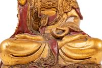 A Chinese Gilt Lacquered Wood Figure of Guanyin