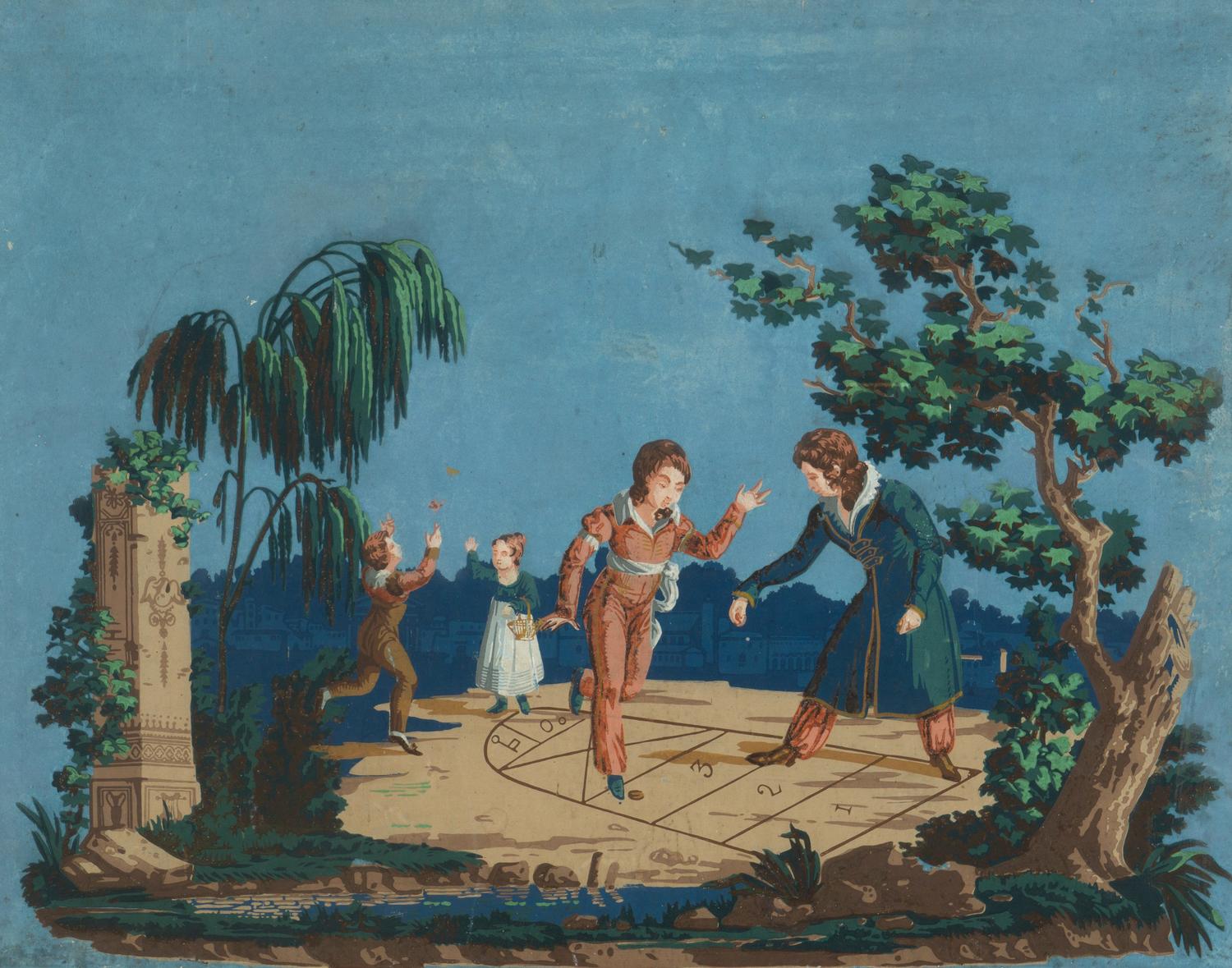 A French Wallpaper Panel or Fireplace Panel