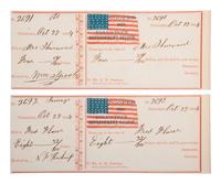 [CIVIL WAR]. Military sutler script from Michigan, Ohio, New Hampshire, and Indiana regiments.