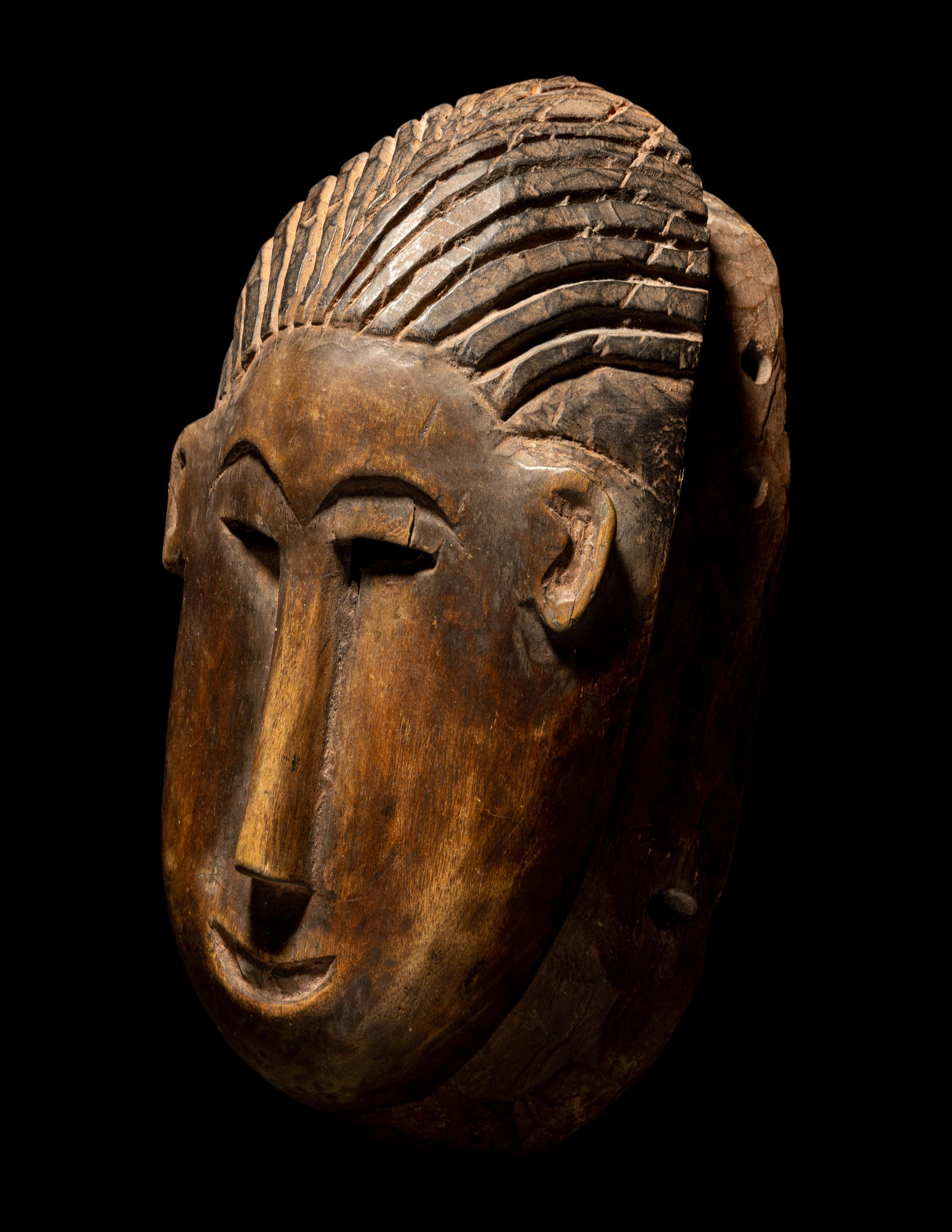 Two Bamana Wood Masks and a Janus Wood Head