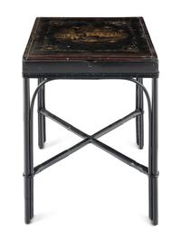 A Chinese Export Gilt and Black Lacquered Box