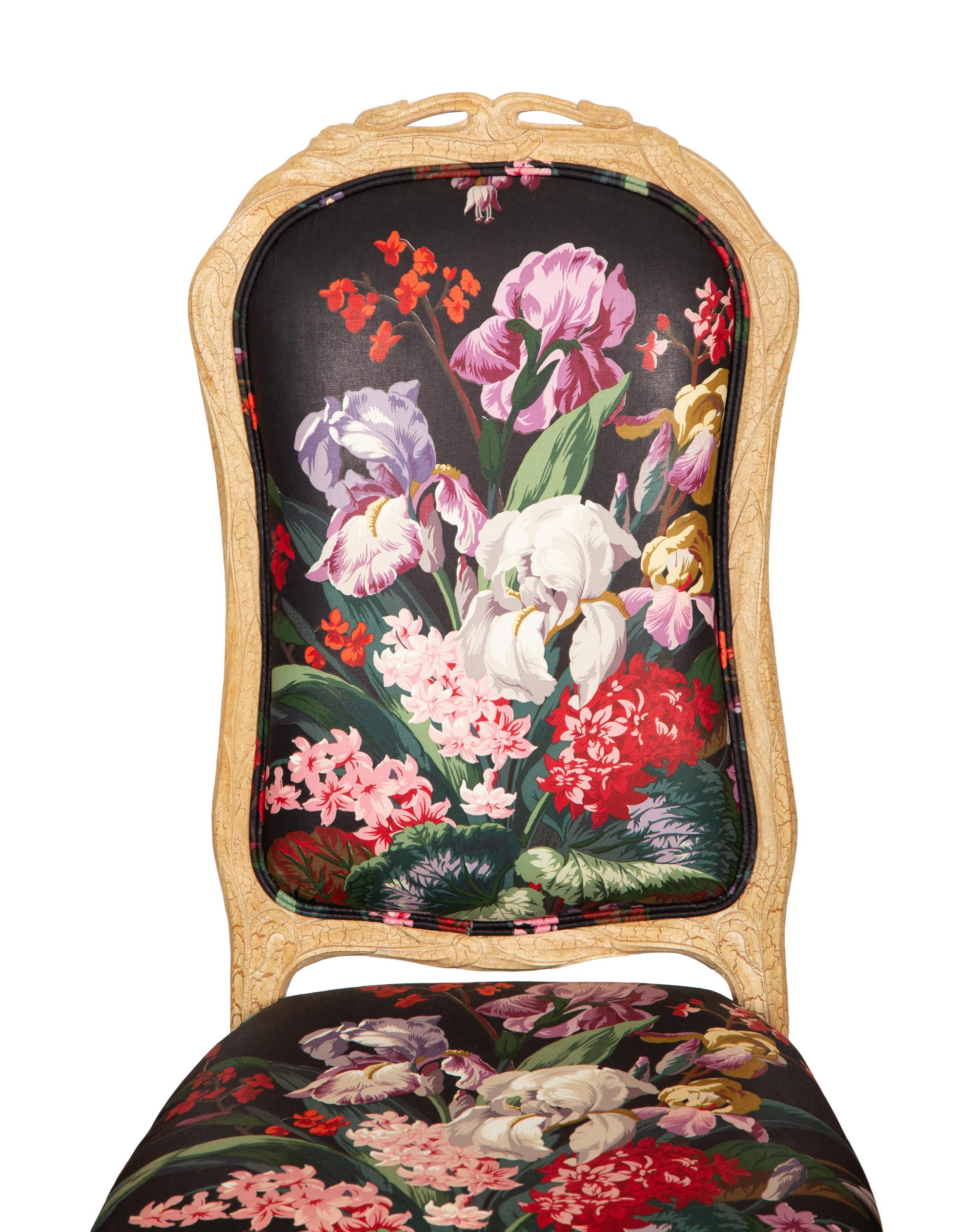 A Set of Ten Louis XV Style Dining Chairs