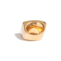 VHERNIER, YELLOW GOLD AND CARNELIAN 'PLATEAU' RING