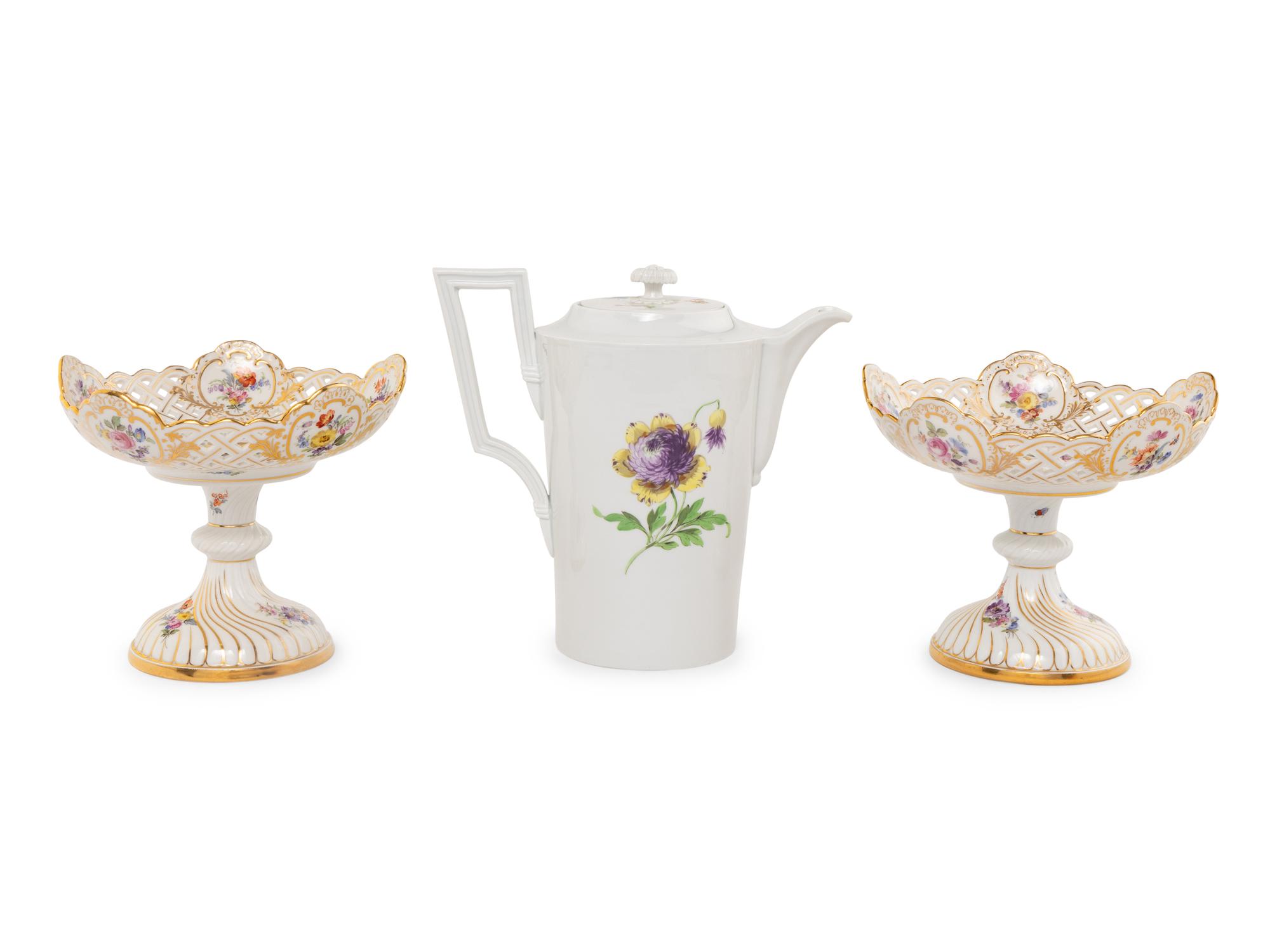 Three Meissen Porcelain Serving Articles