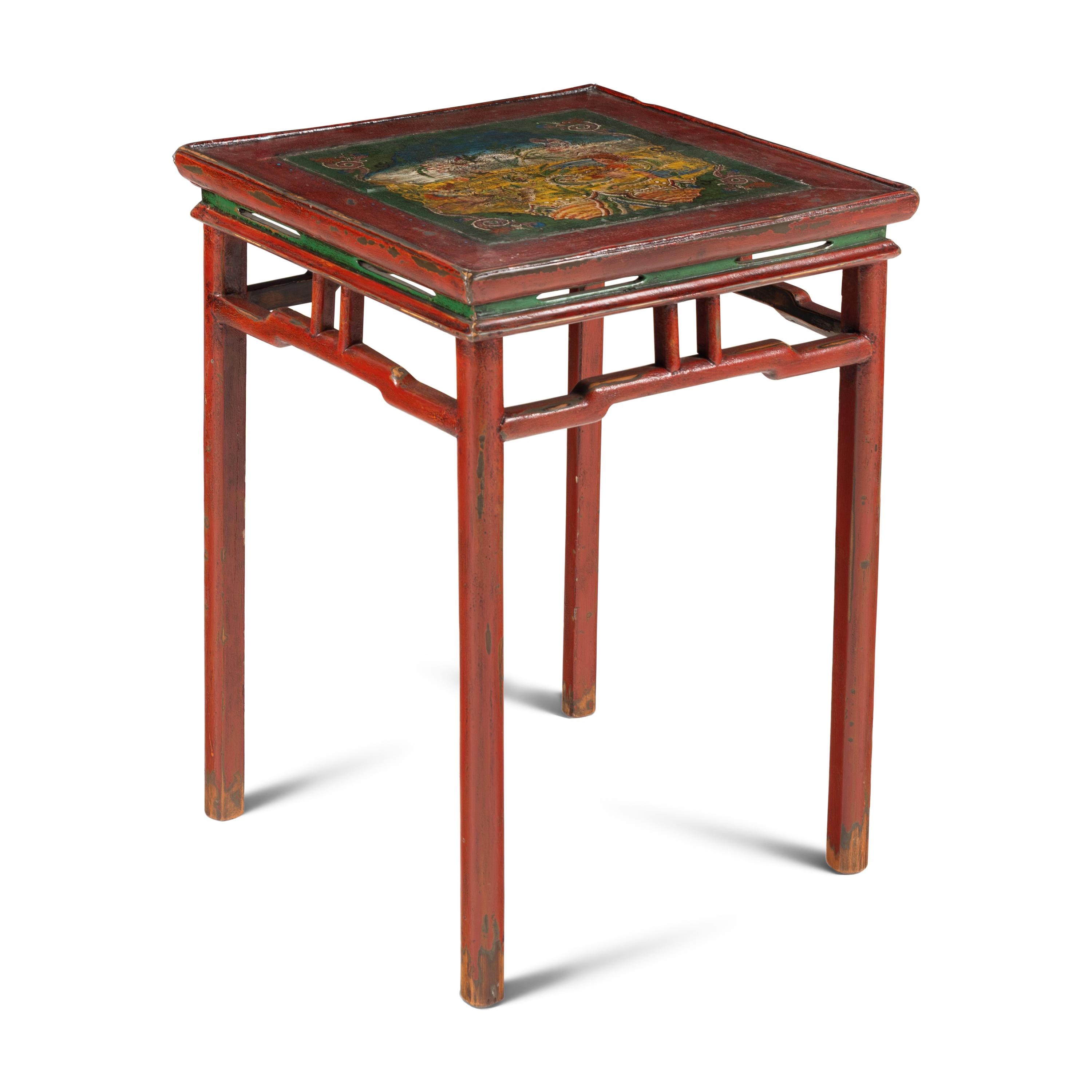 A Tibetan Polychrome Painted Table