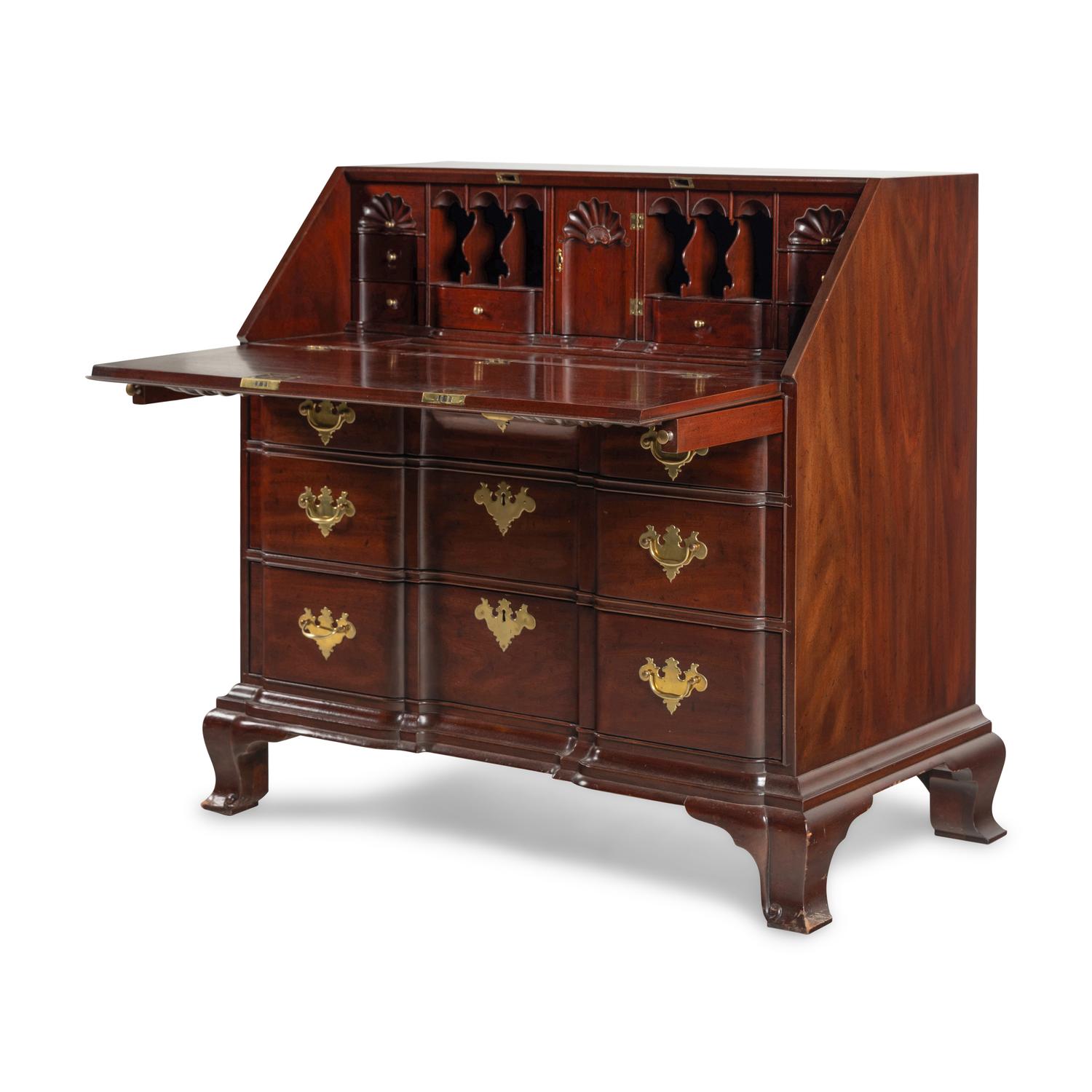 An American Chippendale Style Mahogany Slant-Front Bureau