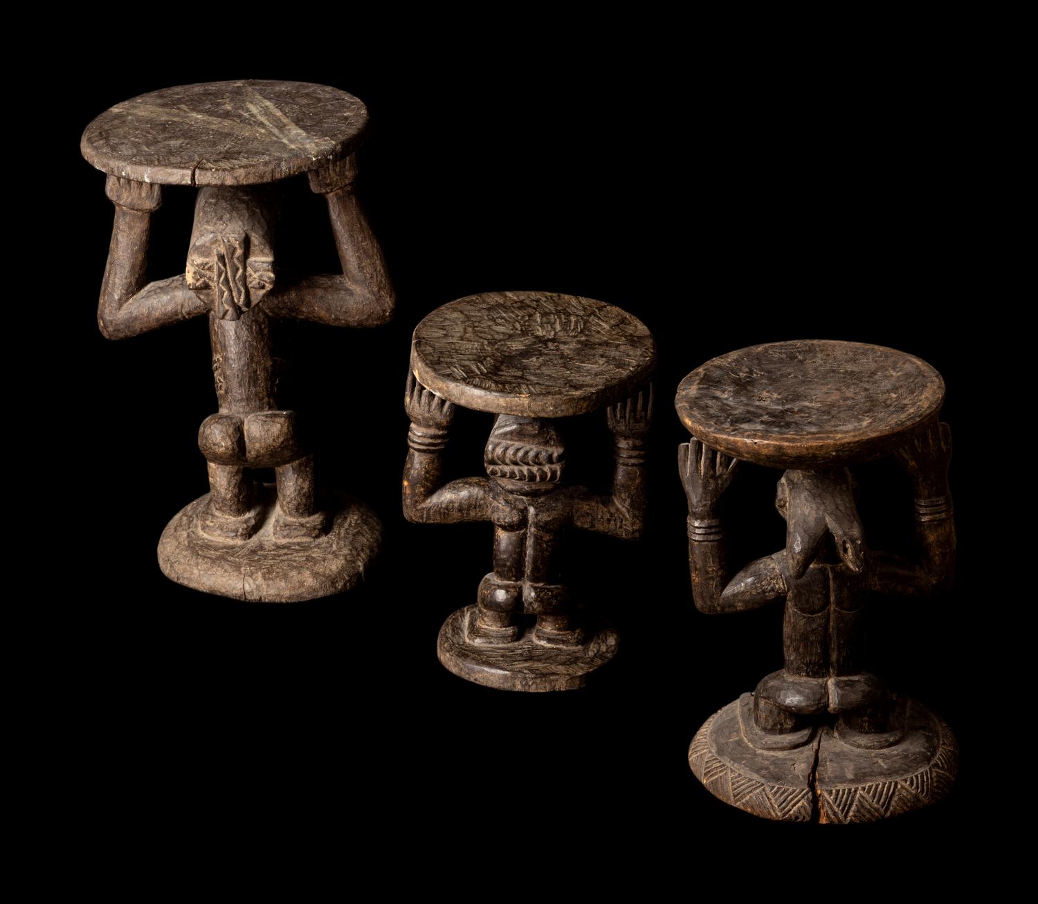 Three Hemba Wood Stools