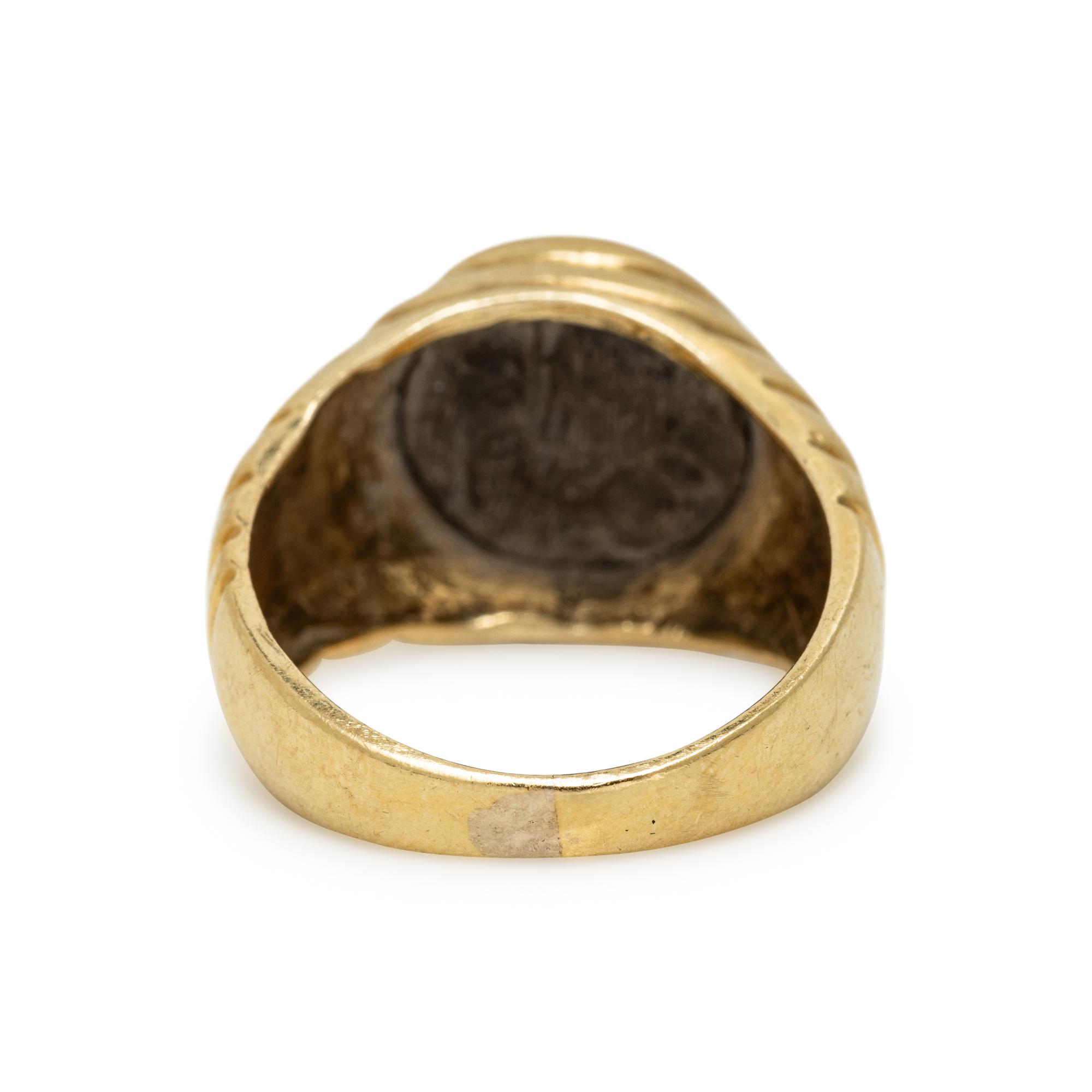 YELLOW GOLD AND COIN RING