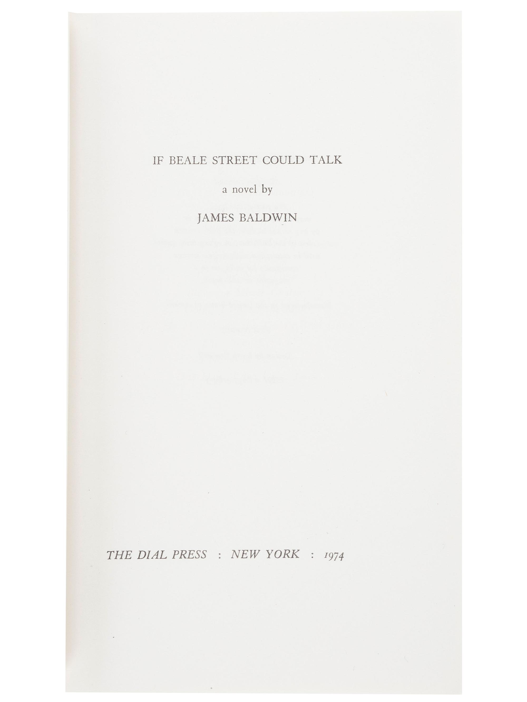 BALDWIN, James (1924-1987). If Beale Street Could Talk. Uncorrected Galleys. New York: The Dial Press, 1974.