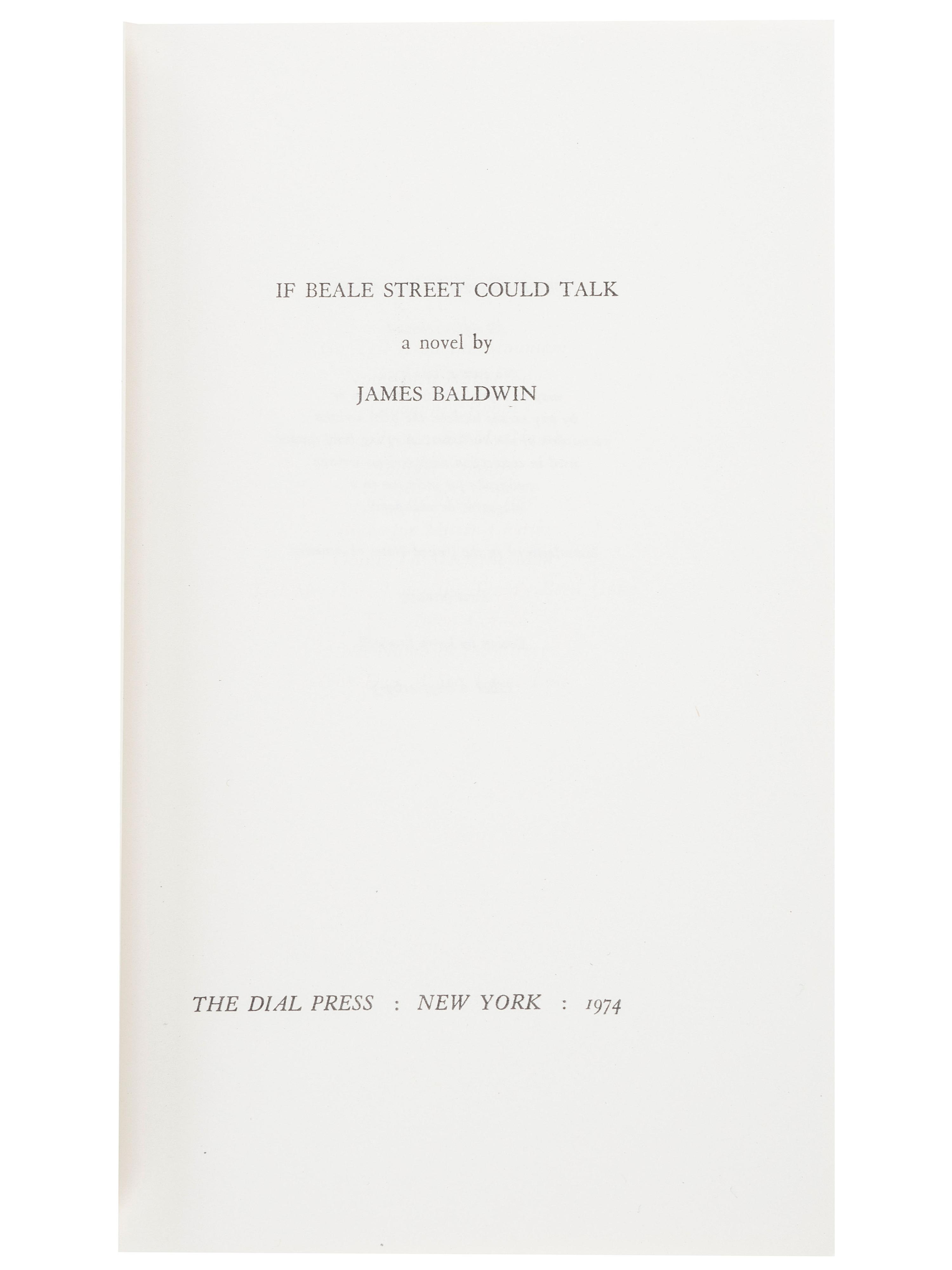 BALDWIN, James (1924-1987). If Beale Street Could Talk. Uncorrected Galleys. New York: The Dial Press, 1974.