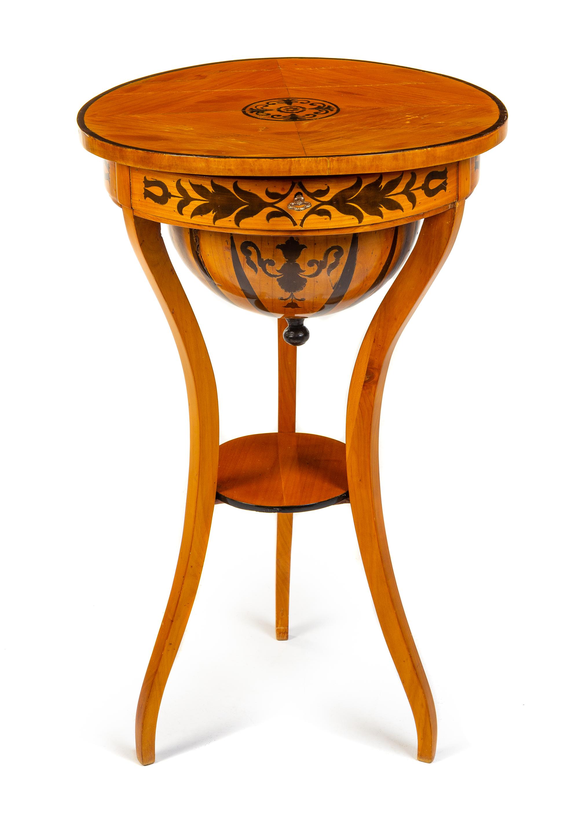 A Biedermeier Marquetry Sewing Table — 19TH CENTURY