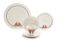 A Rosenthal Porcelain Partial Dinner Service Diameter of dinner plates 9 3/4 inches.