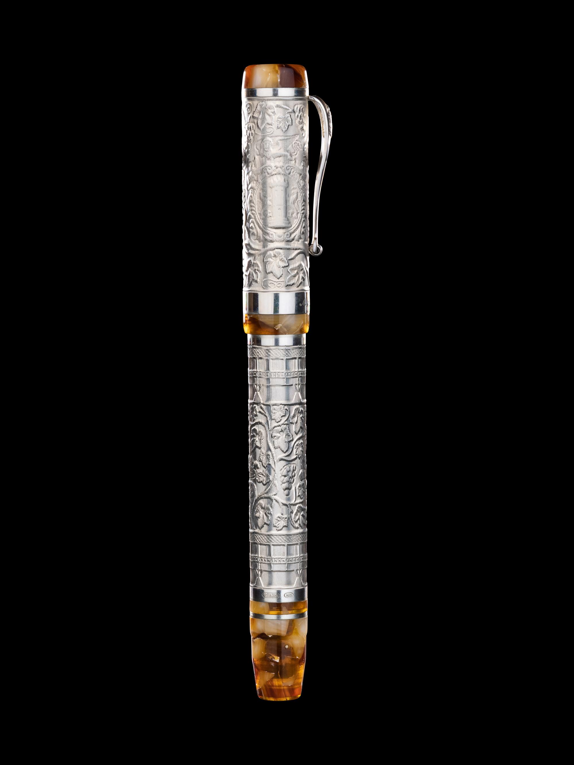 Montegrappa: Il Millennio Bassanda Del Grappa 1998 Silver Mounted Limited Edition Fountain Pen