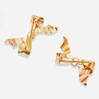 A Set of Two 14K Gold Bow Pins