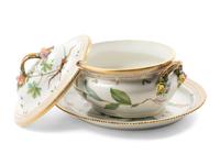 A Royal Copenhagen Flora Danica Porcelain Covered Tureen and Underplate
