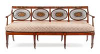 An Edwardian Painted Sofa Height 35 x width 76 1/2 x depth 28 inches. — LATE 19TH/EARLY 20TH CENTURY
