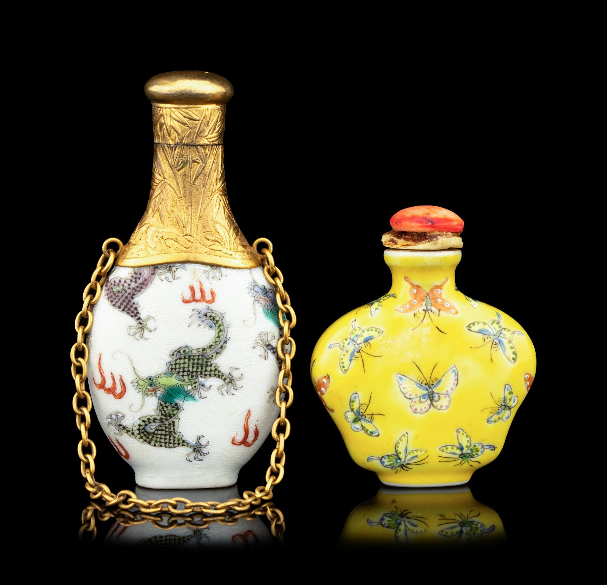 Two Chinese Porcelain Snuff Bottles