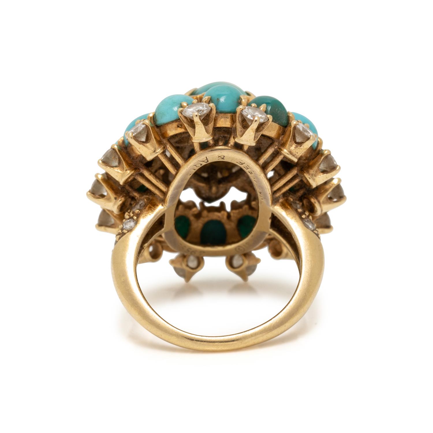 VAN CLEEF & ARPELS, TURQUOISE AND DIAMOND RING