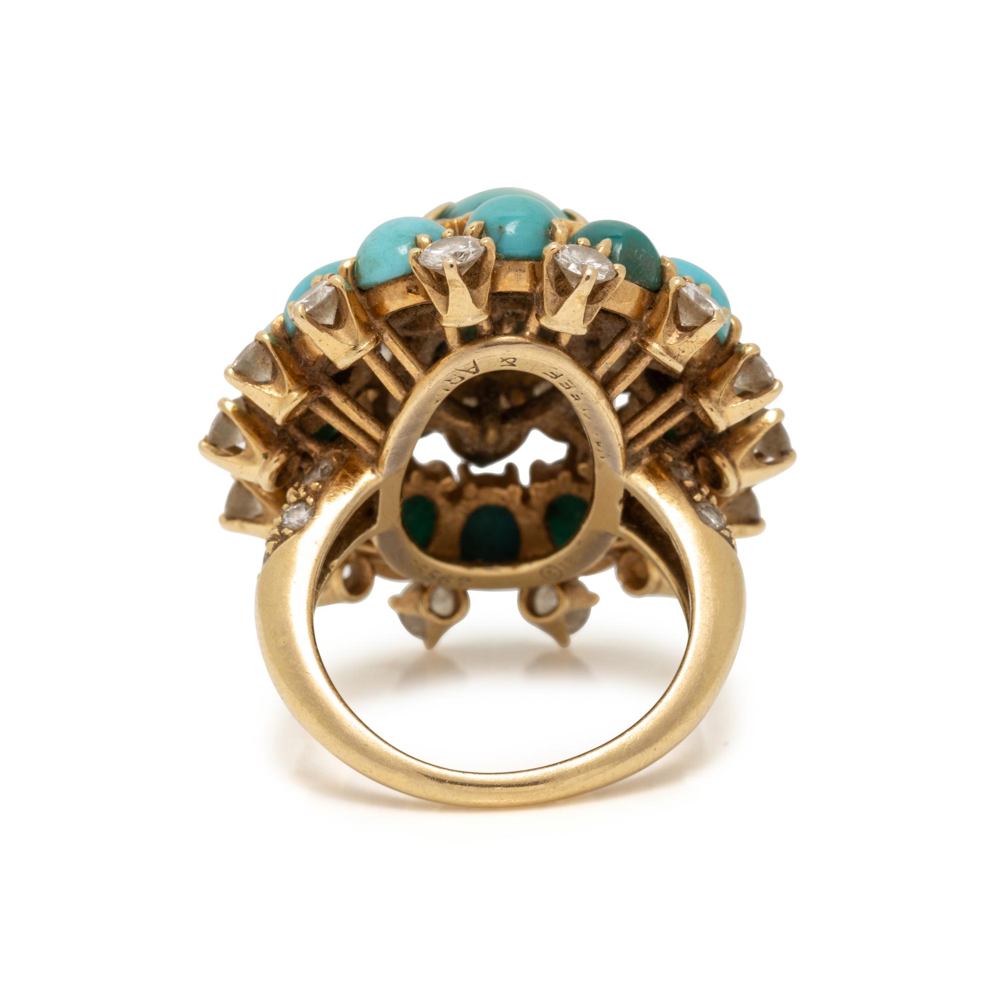 VAN CLEEF & ARPELS, TURQUOISE AND DIAMOND RING