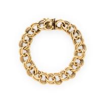 YELLOW GOLD DOUBLE LINK CHAIN BRACELET