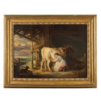 James Ward (British, 1769-1859) — Portrait of a Milkmaid in a Barn, 1831