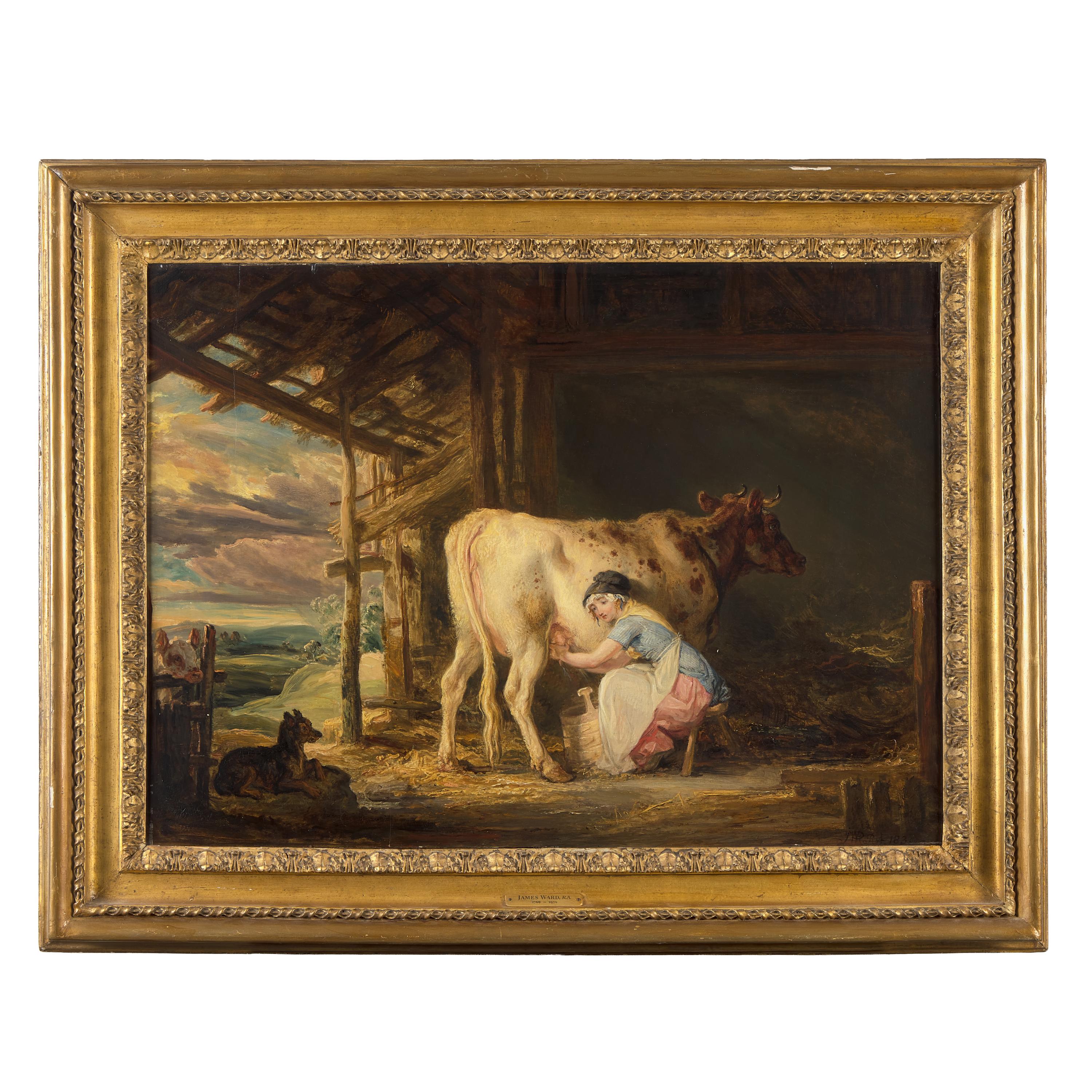 James Ward (British, 1769-1859) — Portrait of a Milkmaid in a Barn, 1831