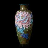 A Large Japanese Enameled Studio Pottery Vase, Tanzan Seikei, Meiji Period