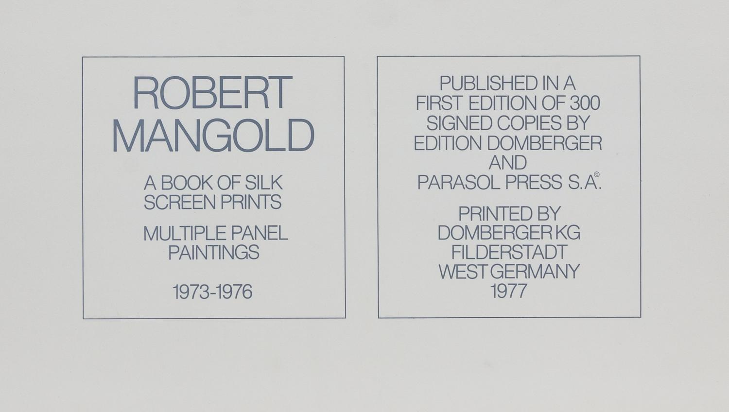 Multiple Panel Paintings 1973-1976, edition B