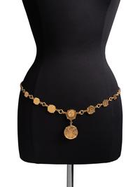 VAN CLEEF & ARPELS, VINTAGE, CONVERTIBLE YELLOW GOLD AND COIN BELT/NECKLACES
