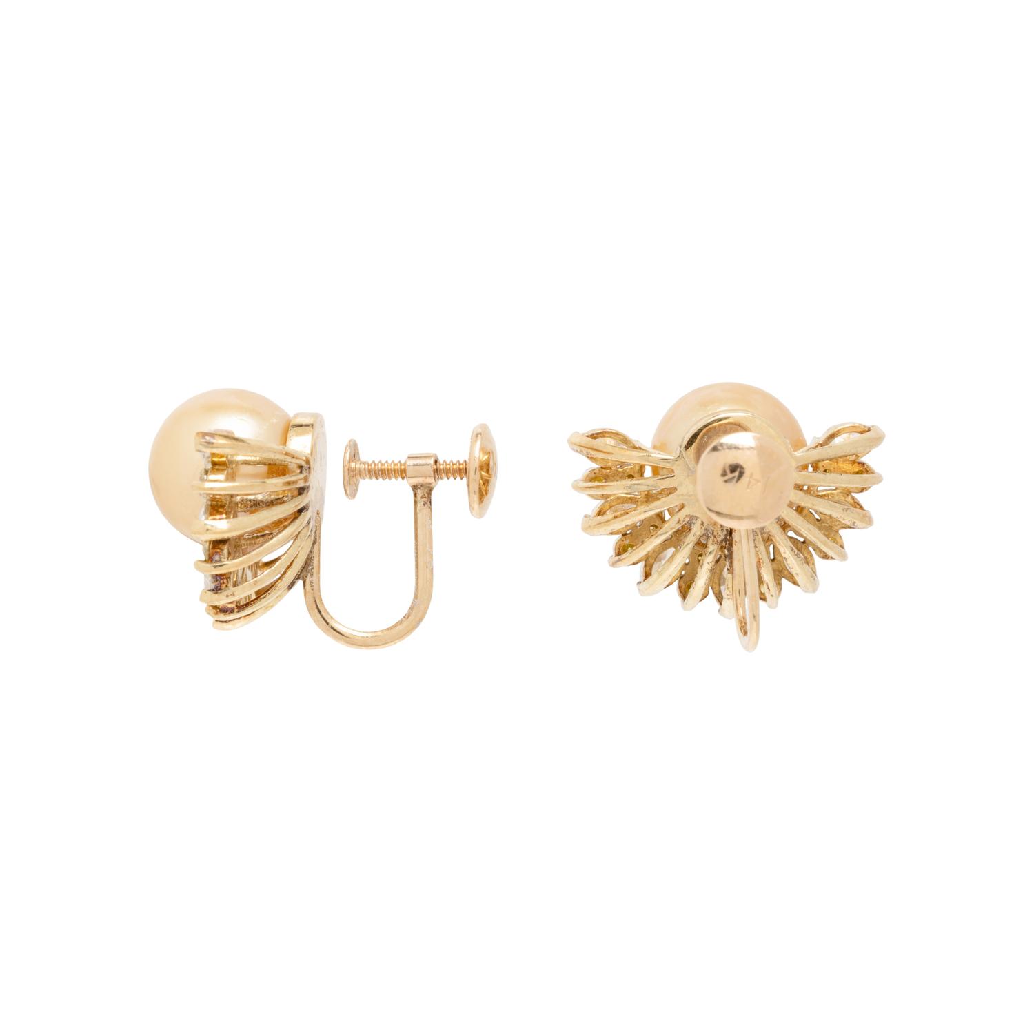YELLOW GOLD, CULTURED PEARL, YELLOW DIAMOND, AND DIAMOND JEWELRY SUITE
