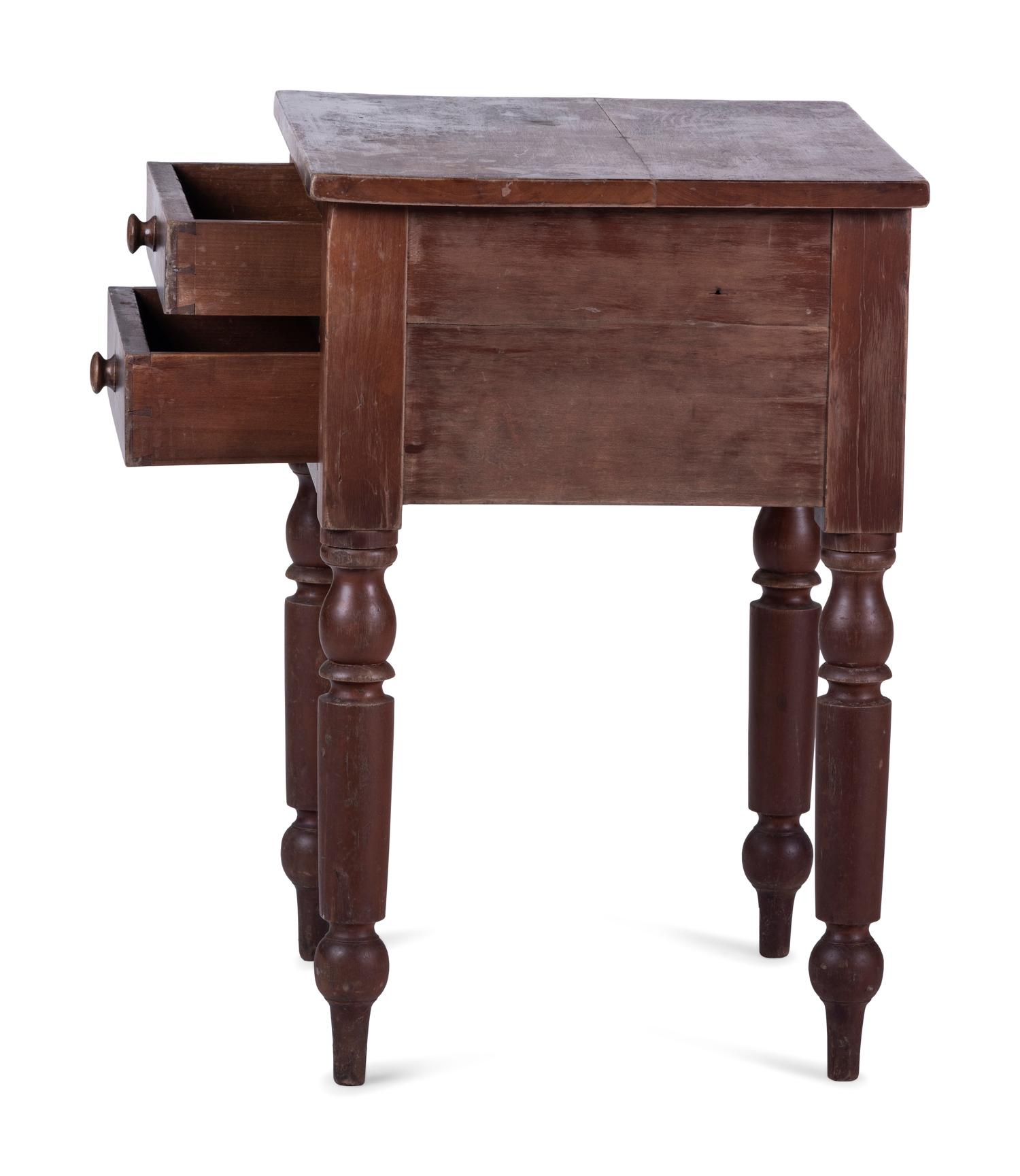A Late Federal Cherrywood Two-Drawer Stand