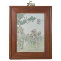 Wang Zhang (Chinese, Late 19th-Early 20th Century) 汪漢云（晚清-民國）金帶圖瓷板