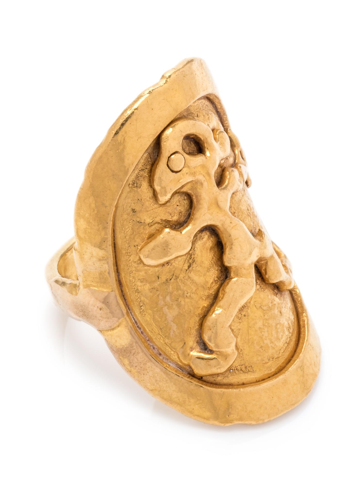 A 22 Karat Yellow Gold Figural Ring, Jean Mahie,