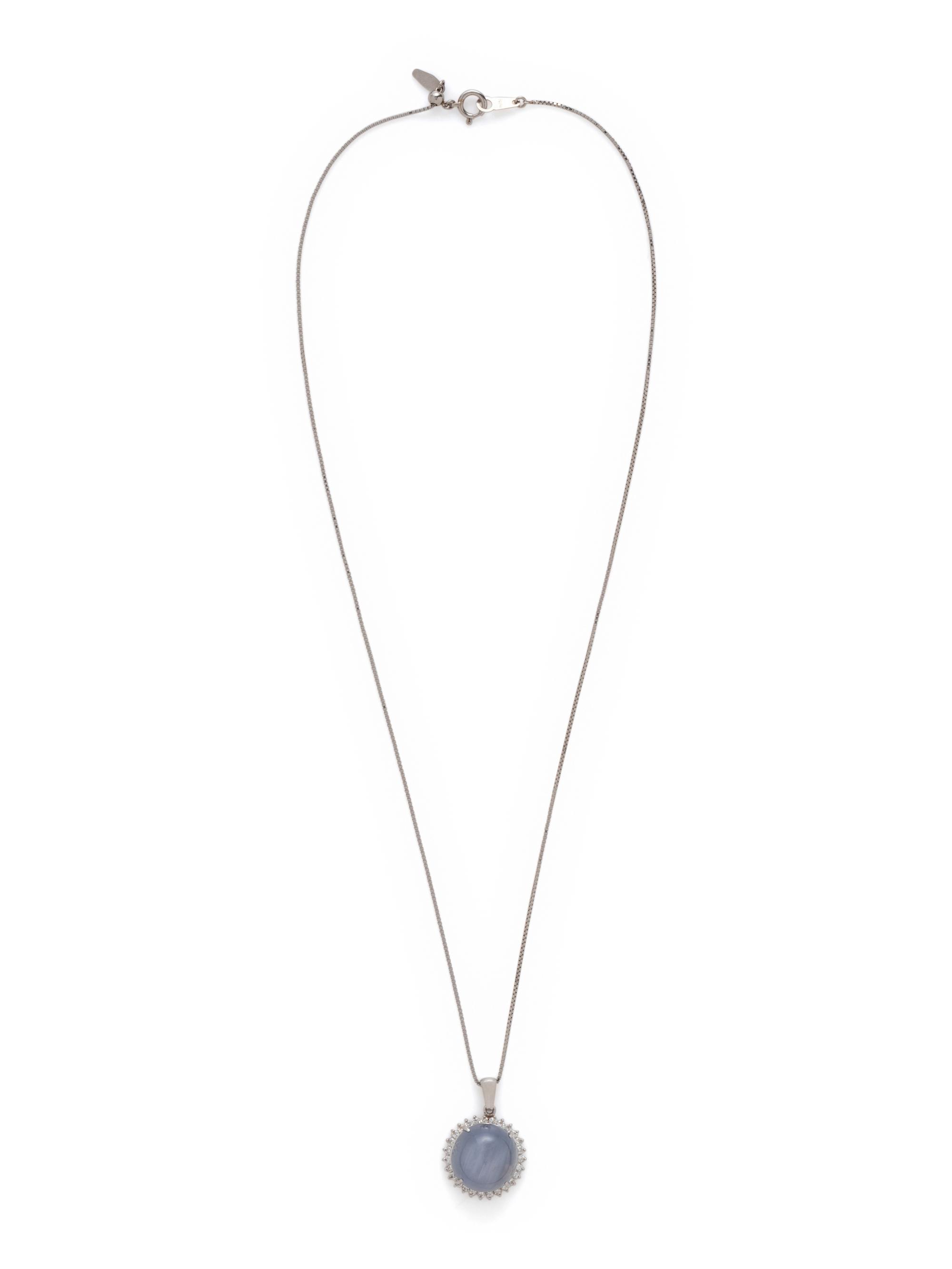 STAR SAPPHIRE AND DIAMOND PENDANT/NECKLACE