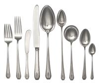 An American Silver Flatware Service, Towle Silversmiths, Newburyport, MA, Cascade pattern, comprising: 12 dinner forks 12 dinner knives