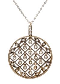 A Yellow Gold and Diamond Pendant, Circa 1890, 6.50 dwts.