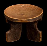 A Kamba Wood Tripod Stool