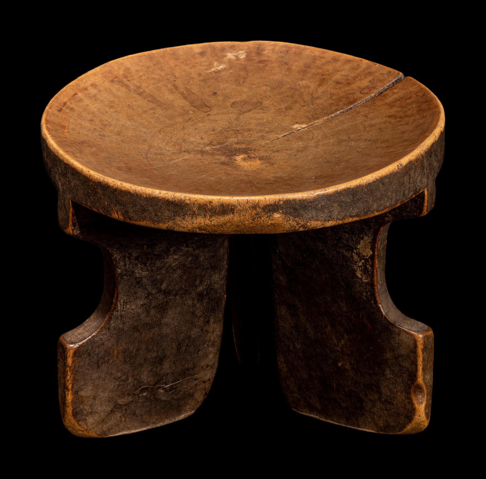 A Kamba Wood Tripod Stool