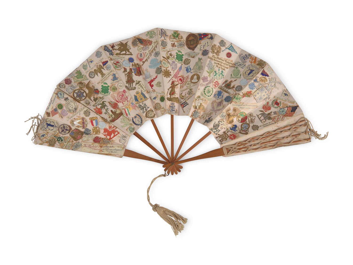 A Decoupaged Souvenir Fan of University of Pennsylvania and Philadelphia Interest, Circa 1910