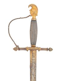 [CIVIL WAR]. Sword, war-date photograph, medical officer's sash, belt and buckle identified to Surgeon William J. McDermott, New York.