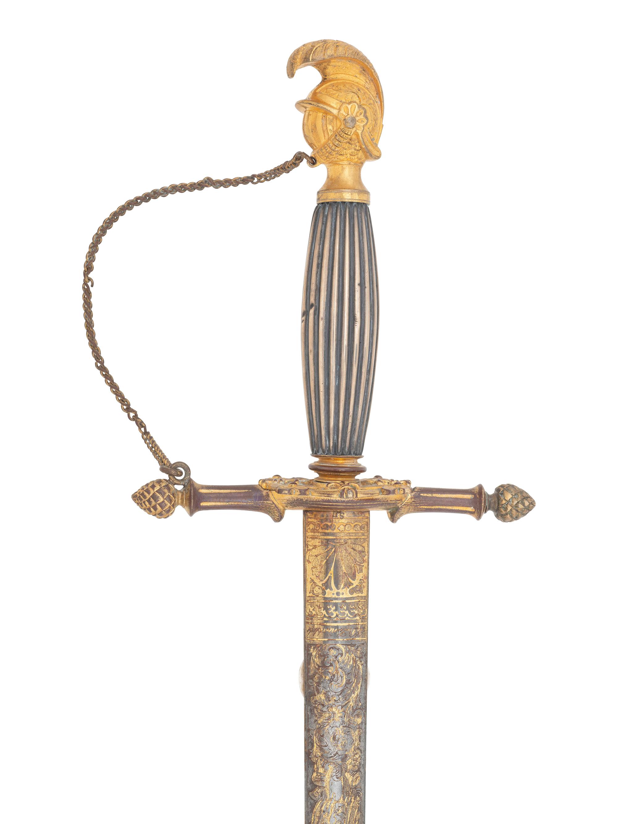 [CIVIL WAR]. Sword, war-date photograph, medical officer's sash, belt and buckle identified to Surgeon William J. McDermott, New York.