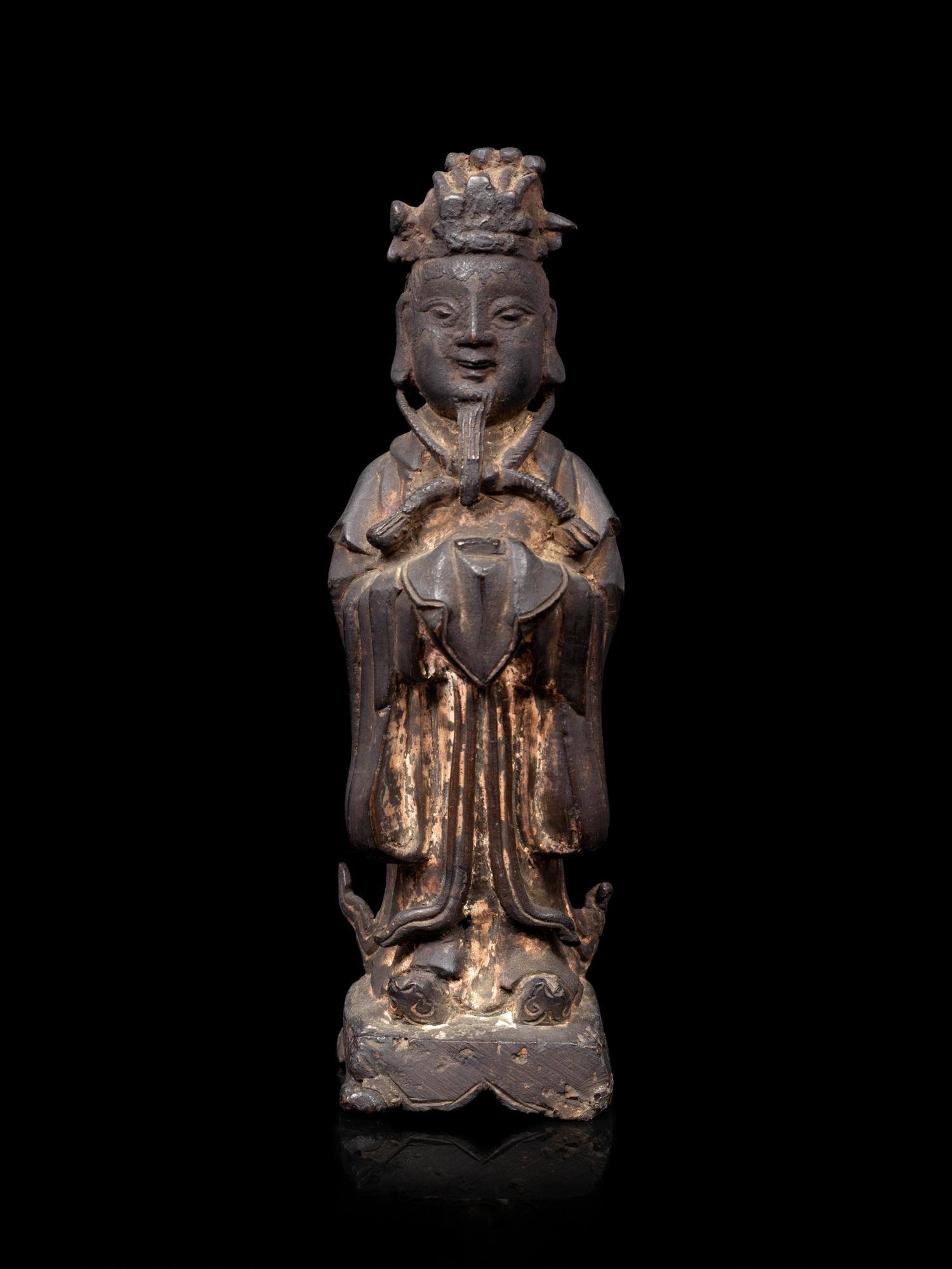 A Chinese Parcel Gilt Bronze Standing Official