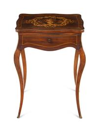 A Louis XV Style Rosewood and Marquetry Dressing Table