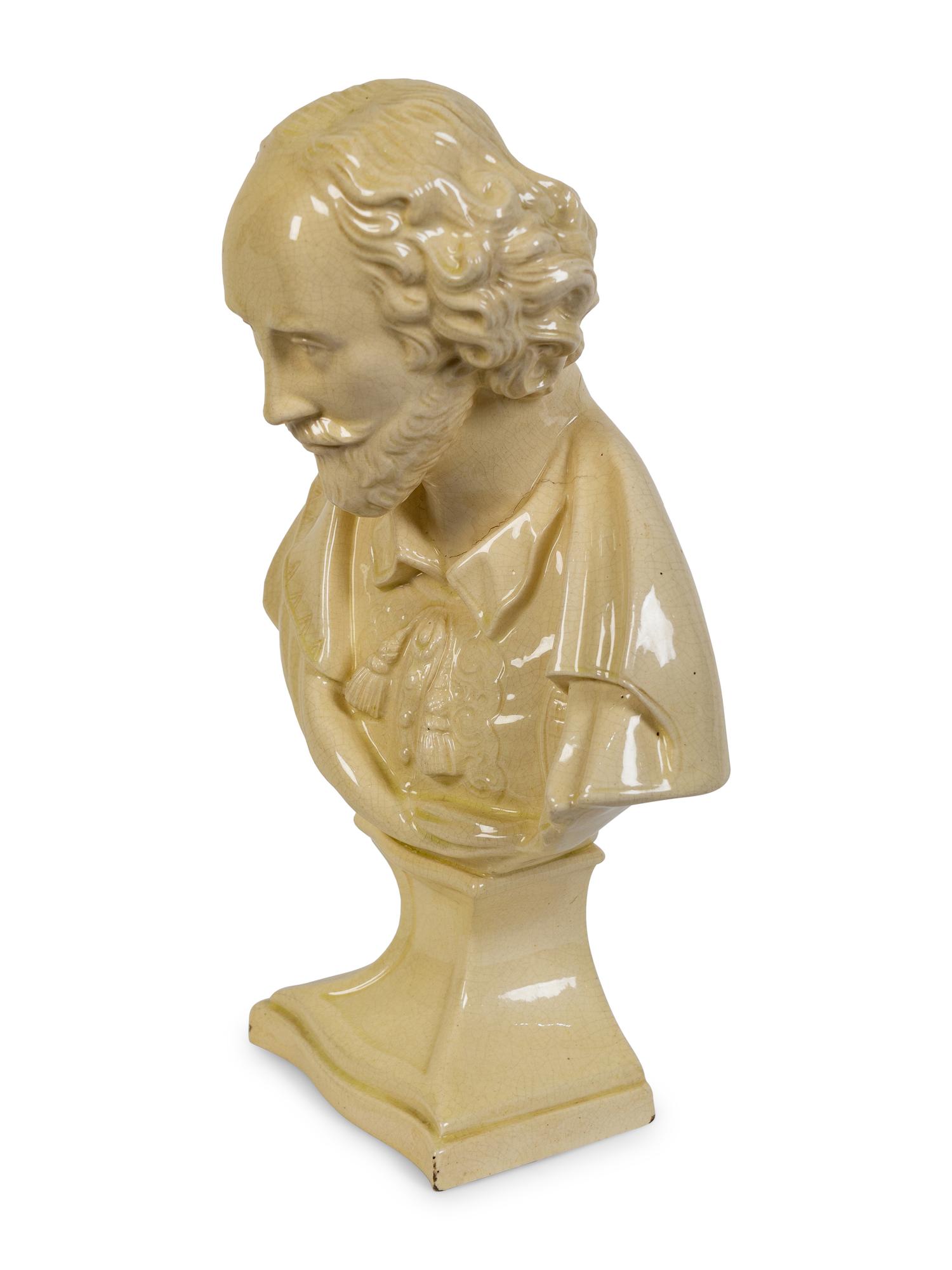 A Leeds Creamware Bust of Shakespeare Circa 1800
