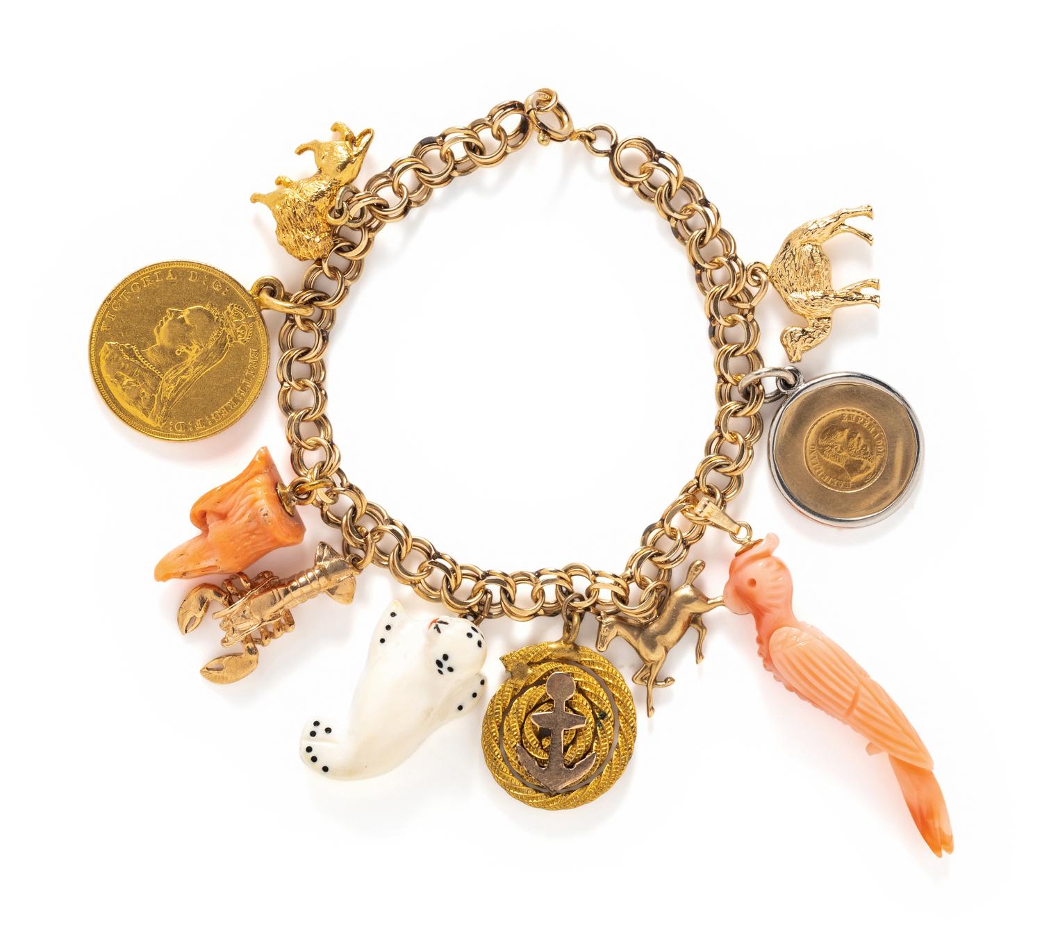 YELLOW GOLD CHARM BRACELET