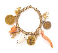 YELLOW GOLD CHARM BRACELET