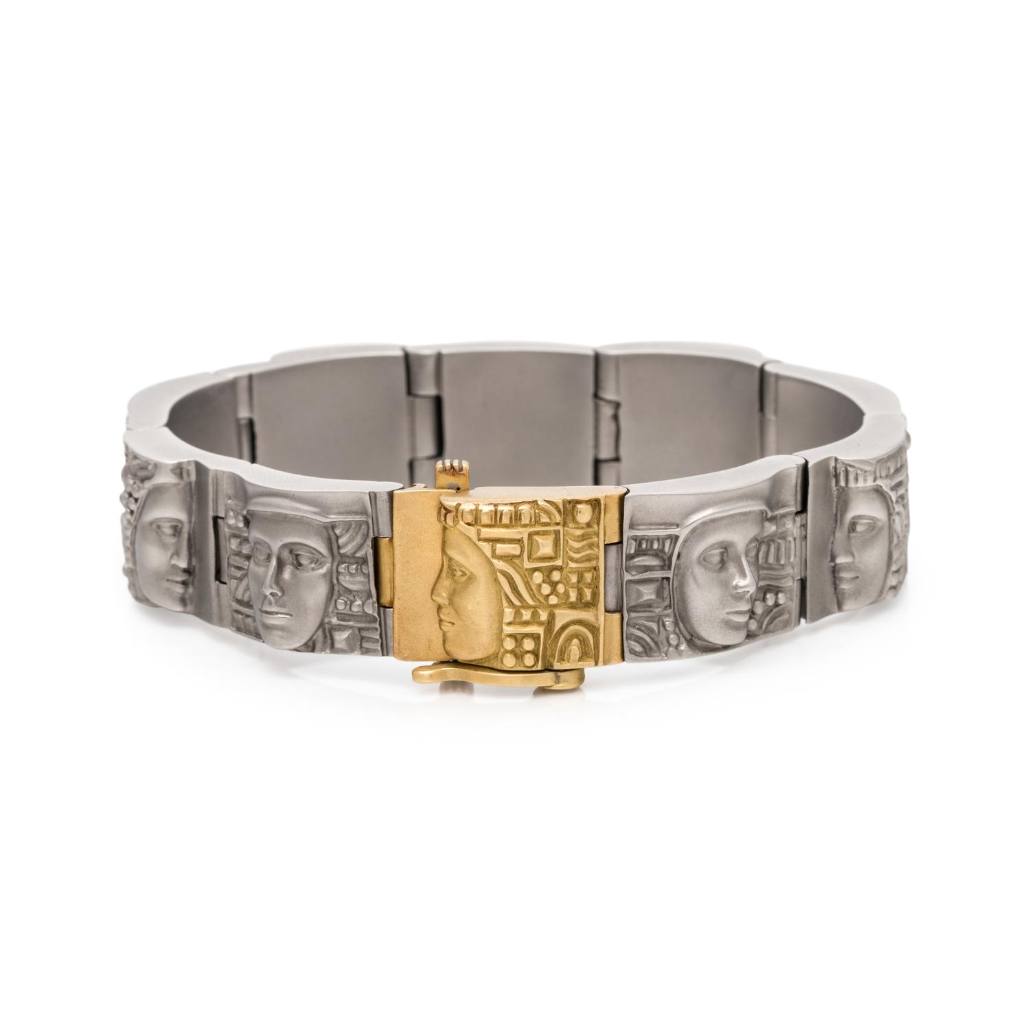 KIESELSTEIN-CORD, STEEL AND YELLOW GOLD 'WOMEN OF THE WORLD' BRACELET