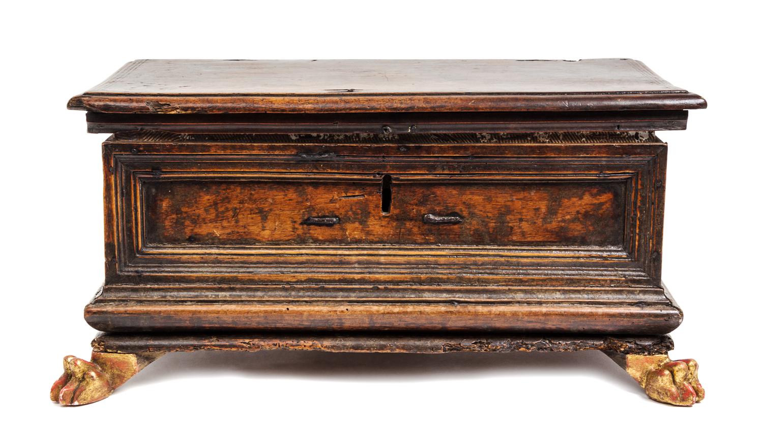An Italian Walnut Table Casket Width 23 1/2 inches. — 17TH/18TH CENTURY